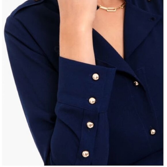 Tuckernuck Shirt Dress Pomander Place NWOT Anderson Midi Admiral Blue XL Preppy - Picture 2 of 11